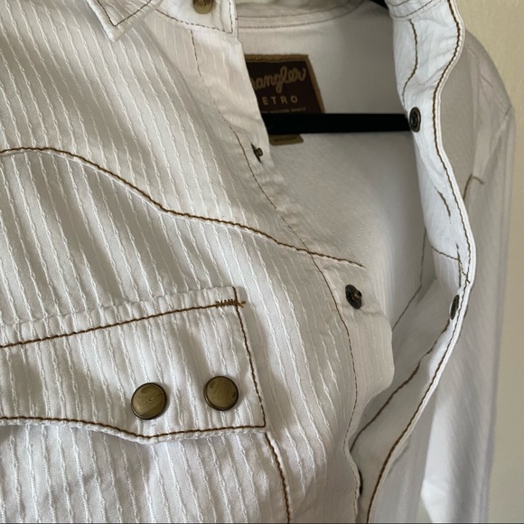 Wrangler Retro Dobby Longsleeve  Cowboy Western button Down Shirt - Picture 10 of 16